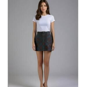 Laundry by Shelli Segal plaid skirt M zip front a-line dark academia goth prep